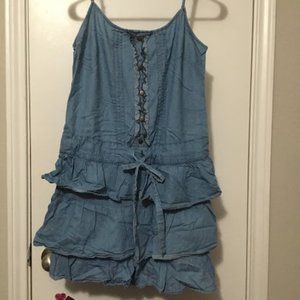 Small Denim Mini Sequin Hearts Dress